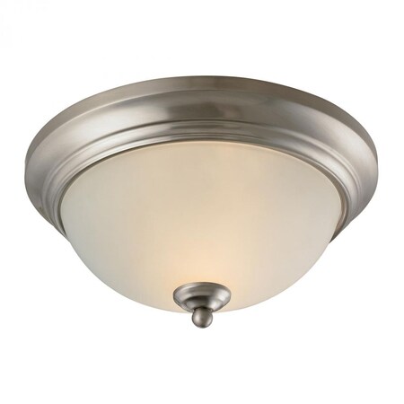 Thomas Huntington 2-Light Ceiling Lamp in Brushed Nickel with Etched White Gl 7002FM/20